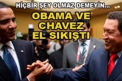 Obama ve Chavez el sıkıştı