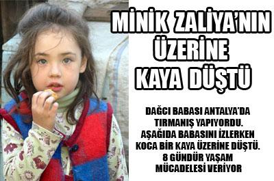 Minik dağcının üzerine kaya düştü 
