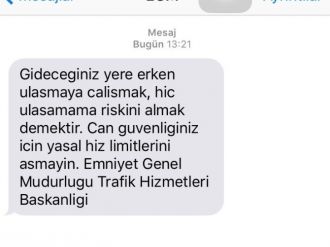 Emniyetten dönüş için uyarı mesajı