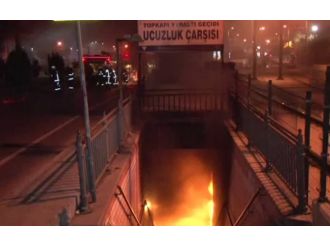 Topkapı’da yeraltı çarşısında korkutan yangın