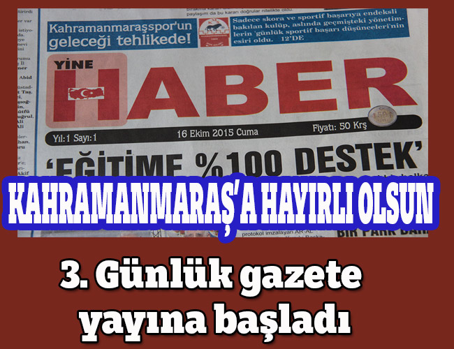 3. Günlük gazete yayına başladı