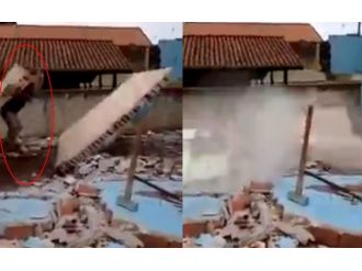 Üzerine duvar yıkıldı