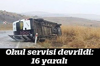 Okul servisi devrildi: 16 yaralı