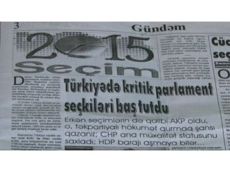 1 Kasım seçimi Azerbaycan medyasında