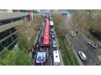 1001 metrelik Türk bayrağı nefes kesti