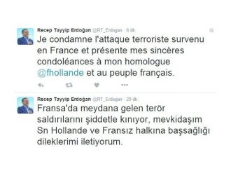 Cumhurbaşkanı Erdoğan’dan Türkçe ve Fransızca Kınama