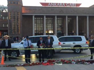 Ankara Garı önünde terör protestosu
