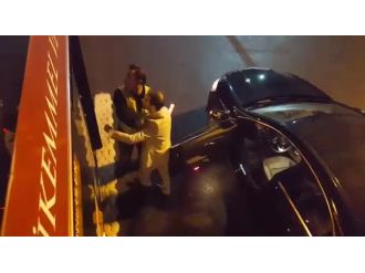 Saldırdığı şoförden dayak yiyince kendine geldi