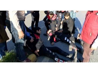 Motorize polis ekibi kaza yaptı: 2 yaralı