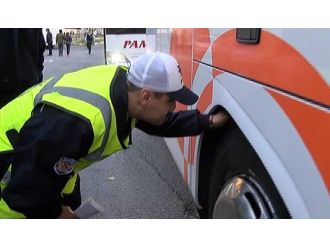 Esenler Otogarı’nda kış lastiği denetimi
