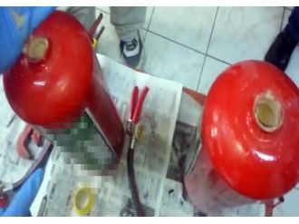 Yangın tüpünden uyuşturucu çıktı!