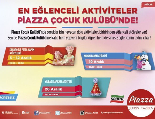 Piazza Çocuk Kulübü’nde Aralık Ayı Dopdolu Geçecek