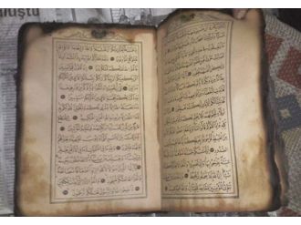 8 dükkan yandı, Kur’an-ı Kerim yanmadı!