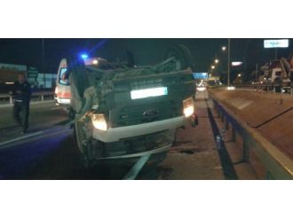 İşçi servisi takla attı: 1 ölü