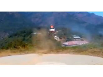 Helikopter iniş sırasında kaza yaptı