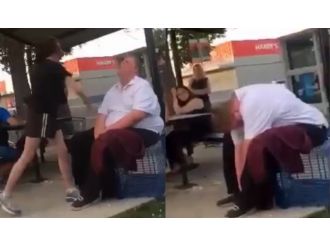 Geç kız engelli adamı yumruklayarak bayılttı