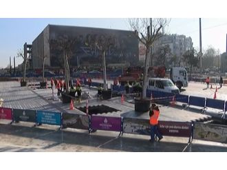 Taksim Meydanı’na ilk ağaç dikildi