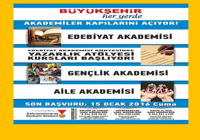 Büyükşehir’den Yeni Yılda Yeni Akademiler