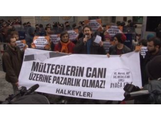 Alman konsolosluğu önünde mülteciler için eylem