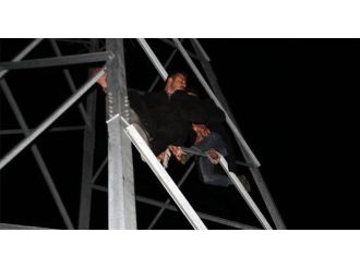 Maden ocağının yüksek gerilim direğinde eylem!