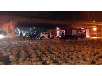 Seyir halindeki askeri araç alev aldı!