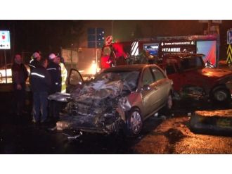 Sarıyer’de araçlar kafa kafaya çarpıştı:1 ölü, 2 yaralı