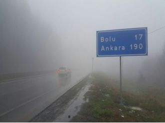 Bolu Dağında görüş mesafesi düştü