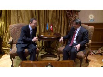 Davutoğlu, Ban Ki-moon ile görüştü