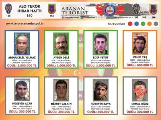 4 milyon lira ödüllü ’terörist listesi’