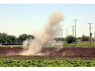 Kilis’e düşen rokete ait parçalar imha edildi