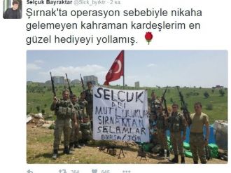 Şırnak’tan damat Bayraktar’a tebrik