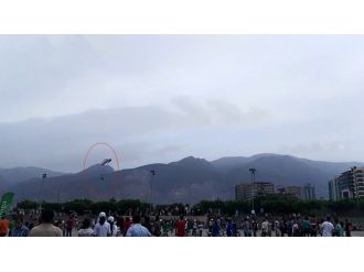 Paraşütlü şahsın düşüşü kamerada