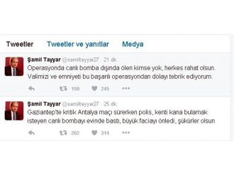 Şamil Tayyar: "Gaziantep’te polis büyük bir faciayı önledi"