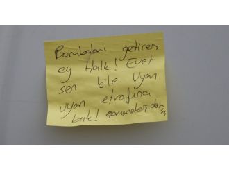 Polisi alarma geçiren not