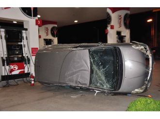 Akaryakıt istasyonunda faciadan dönüldü