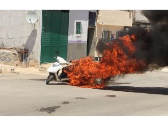 Seyir halindeyken cayır cayır yandı