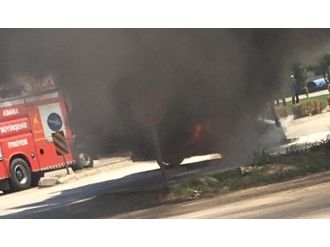 LPG’li araç alev topuna döndü