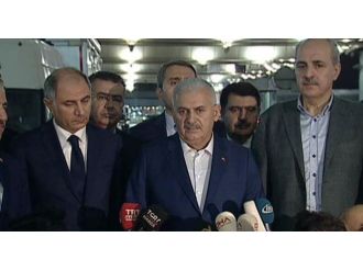 Başbakan Yıldırım Atatürk Havalimanı’na gelerek incelemelerde bulundu