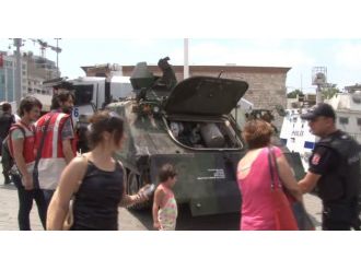 Taksim’deki son tank kaldırıldı