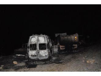 PKK’lılar 6 araç yaktı, 1 aracı da gasp etti