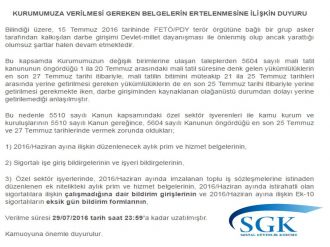 SGK evrak teslim tarihini uzattı