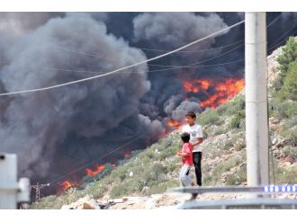 Bodrum çöplüğü patladı