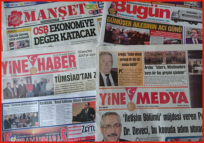 Kahramanmaraş Gazetelerinde Bu Gün