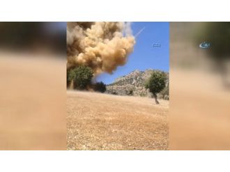 Karayoluna tuzaklanan patlayıcı böyle imha edildi