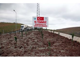 Darbe Şehitleri için 3. köprü girişinde hatıra ormanı