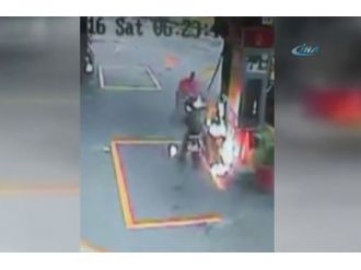 Akaryakıt istasyonunda faciadan dönüldü