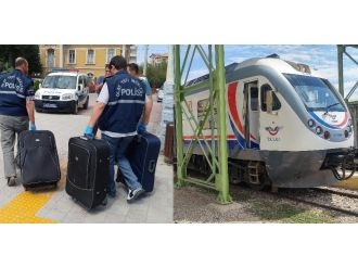 Bomba ihbarı yapılan trenden 15 kilo esrar çıktı