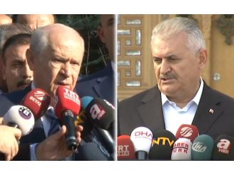 Başbakan ve Bahçeli bayram namazı sonrası konuştu