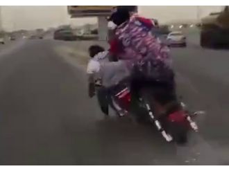 Tehlikeli gösteri kazayla bitti