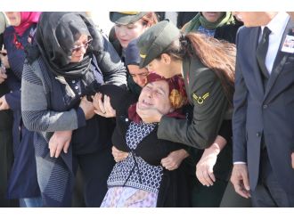 Şehidin cenazesi gözyaşlarıyla karşılandı